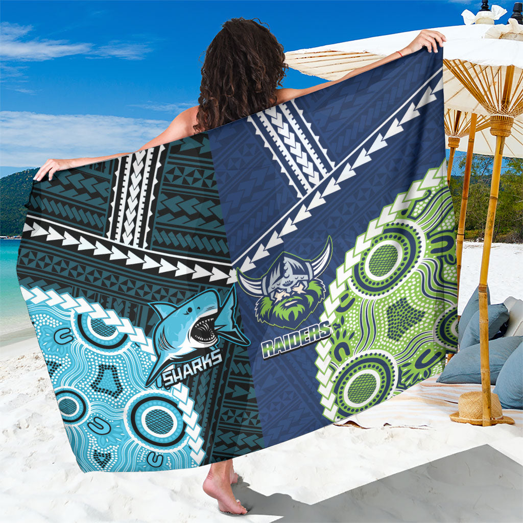 Rugby Sharks and Raiders Sarong 2026 Together Aboriginal Polynesian Pattern