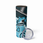 Custom Rugby Sharks and Raiders Skinny Tumbler 2026 Together Aboriginal Polynesian Pattern