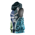 Custom Rugby Sharks and Raiders Sleeveless Hoodie 2026 Together Aboriginal Polynesian Pattern