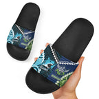 Rugby Sharks and Raiders Slide Sandals 2026 Together Aboriginal Polynesian Pattern