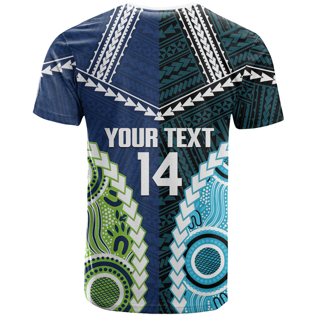 Custom Rugby Sharks and Raiders T Shirt 2026 Together Aboriginal Polynesian Pattern