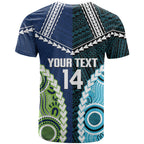 Custom Rugby Sharks and Raiders T Shirt 2026 Together Aboriginal Polynesian Pattern
