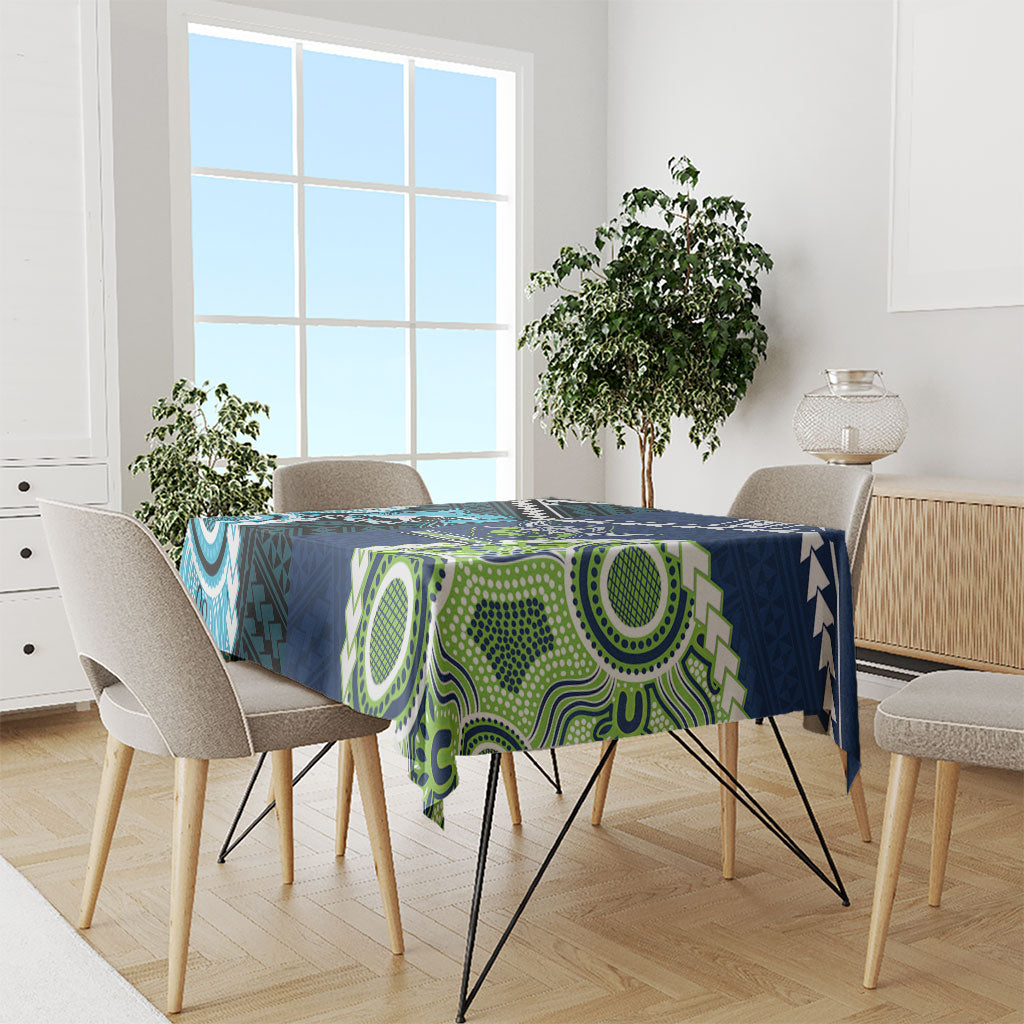 Rugby Sharks and Raiders Tablecloth 2026 Together Aboriginal Polynesian Pattern