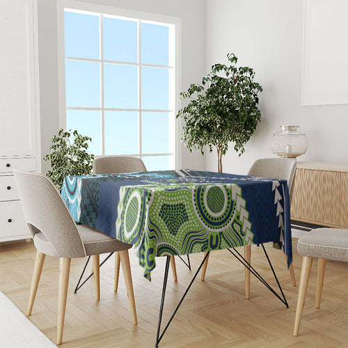 Rugby Sharks and Raiders Tablecloth 2026 Together Aboriginal Polynesian Pattern