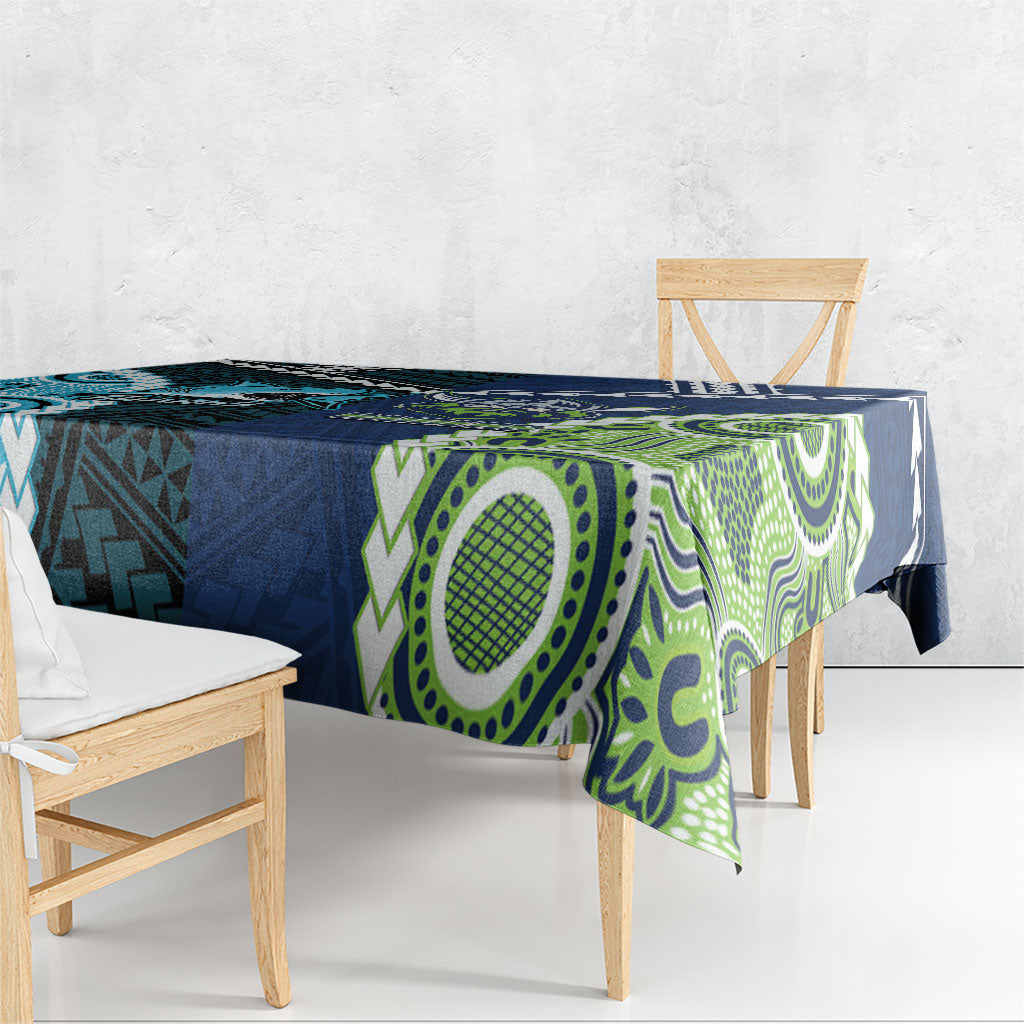 Rugby Sharks and Raiders Tablecloth 2026 Together Aboriginal Polynesian Pattern