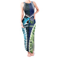 Custom Rugby Sharks and Raiders Tank Maxi Dress 2026 Together Aboriginal Polynesian Pattern