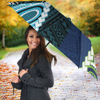 Rugby Sharks and Raiders Umbrella 2026 Together Aboriginal Polynesian Pattern