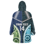 Custom Rugby Sharks and Raiders Wearable Blanket Hoodie 2026 Together Aboriginal Polynesian Pattern