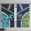 Rugby Sharks and Raiders Window Curtain 2026 Together Aboriginal Polynesian Pattern