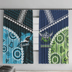 Rugby Sharks and Raiders Window Curtain 2026 Together Aboriginal Polynesian Pattern