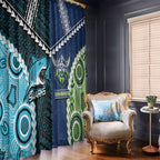 Rugby Sharks and Raiders Window Curtain 2026 Together Aboriginal Polynesian Pattern