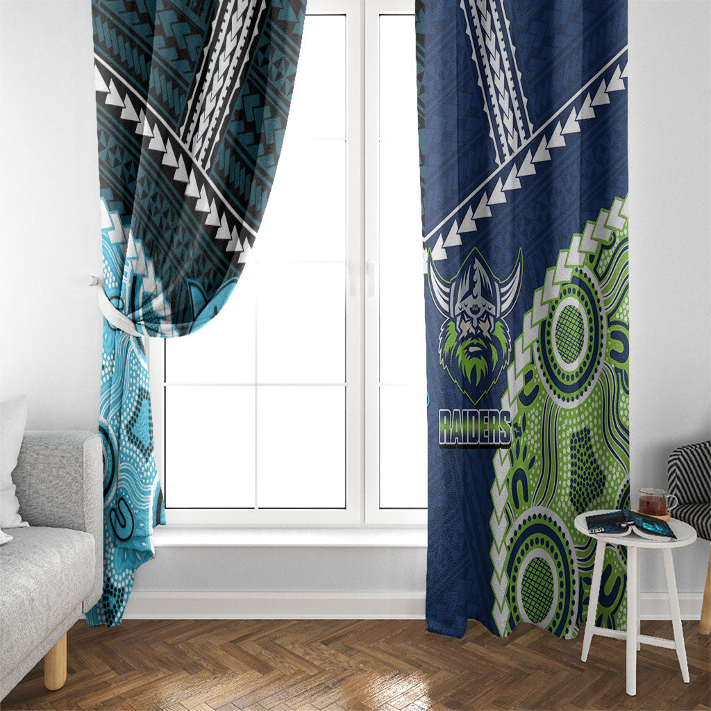 Rugby Sharks and Raiders Window Curtain 2026 Together Aboriginal Polynesian Pattern