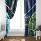 Rugby Sharks and Raiders Window Curtain 2026 Together Aboriginal Polynesian Pattern