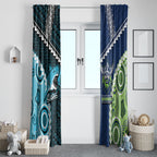 Rugby Sharks and Raiders Window Curtain 2026 Together Aboriginal Polynesian Pattern