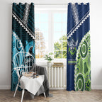Rugby Sharks and Raiders Window Curtain 2026 Together Aboriginal Polynesian Pattern