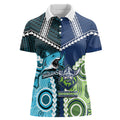 Custom Rugby Sharks and Raiders Women Polo Shirt 2026 Together Aboriginal Polynesian Pattern