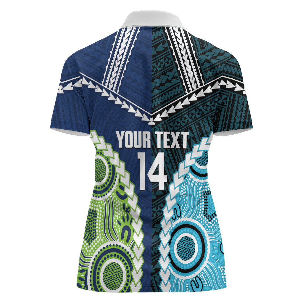 Custom Rugby Sharks and Raiders Women Polo Shirt 2026 Together Aboriginal Polynesian Pattern