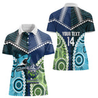 Custom Rugby Sharks and Raiders Women Polo Shirt 2026 Together Aboriginal Polynesian Pattern