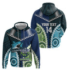 Custom Rugby Sharks and Raiders Zip Hoodie 2026 Together Aboriginal Polynesian Pattern