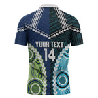 Custom Rugby Sharks and Raiders Zipper Polo Shirt 2026 Together Aboriginal Polynesian Pattern