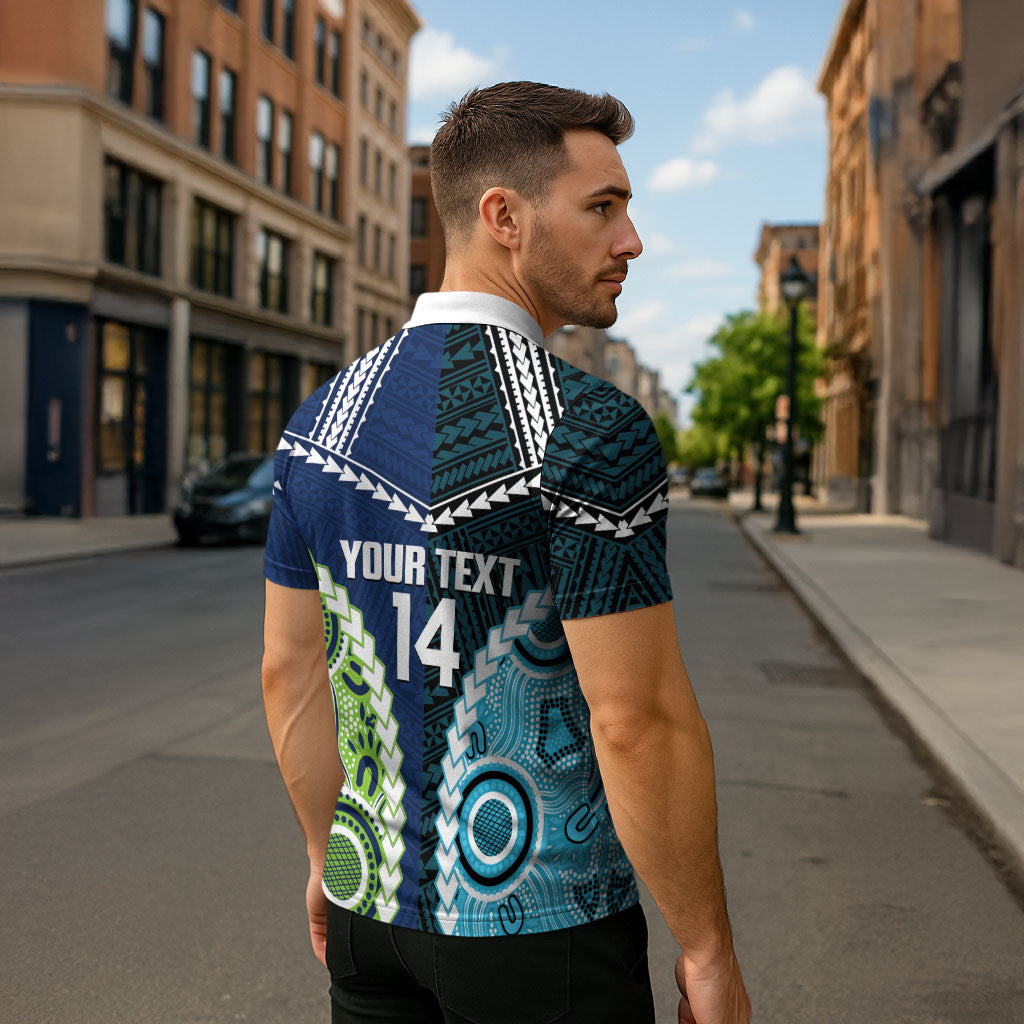 Custom Rugby Sharks and Raiders Zipper Polo Shirt 2026 Together Aboriginal Polynesian Pattern