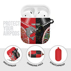 Custom Rugby Panthers and Dolphins AirPods Case 2026 Together Aboriginal Polynesian Pattern