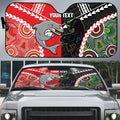 Custom Rugby Panthers and Dolphins Auto Sun Shade 2026 Together Aboriginal Polynesian Pattern