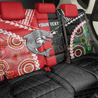 Custom Rugby Panthers and Dolphins Back Car Seat Cover 2026 Together Aboriginal Polynesian Pattern