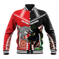 Custom Rugby Panthers and Dolphins Baseball Jacket 2026 Together Aboriginal Polynesian Pattern