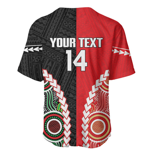 Custom Rugby Panthers and Dolphins Baseball Jersey 2026 Together Aboriginal Polynesian Pattern