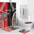 Custom Rugby Panthers and Dolphins Bathroom Set 2026 Together Aboriginal Polynesian Pattern