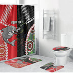 Custom Rugby Panthers and Dolphins Bathroom Set 2026 Together Aboriginal Polynesian Pattern