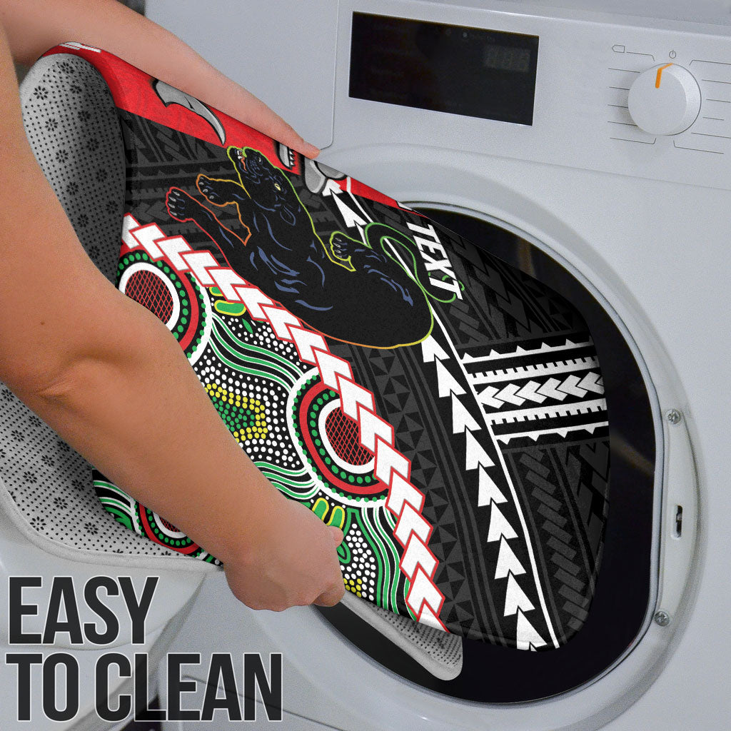 Custom Rugby Panthers and Dolphins Bathroom Set 2026 Together Aboriginal Polynesian Pattern
