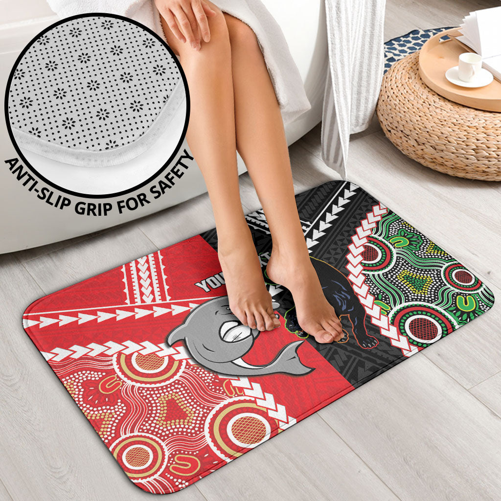 Custom Rugby Panthers and Dolphins Bathroom Set 2026 Together Aboriginal Polynesian Pattern