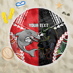 Custom Rugby Panthers and Dolphins Beach Blanket 2026 Together Aboriginal Polynesian Pattern