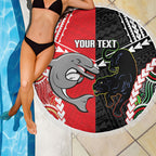 Custom Rugby Panthers and Dolphins Beach Blanket 2026 Together Aboriginal Polynesian Pattern