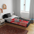 Custom Rugby Panthers and Dolphins Bedding Set 2026 Together Aboriginal Polynesian Pattern