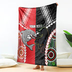 Custom Rugby Panthers and Dolphins Blanket 2026 Together Aboriginal Polynesian Pattern