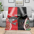 Custom Rugby Panthers and Dolphins Blanket 2026 Together Aboriginal Polynesian Pattern