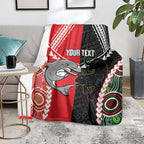 Custom Rugby Panthers and Dolphins Blanket 2026 Together Aboriginal Polynesian Pattern
