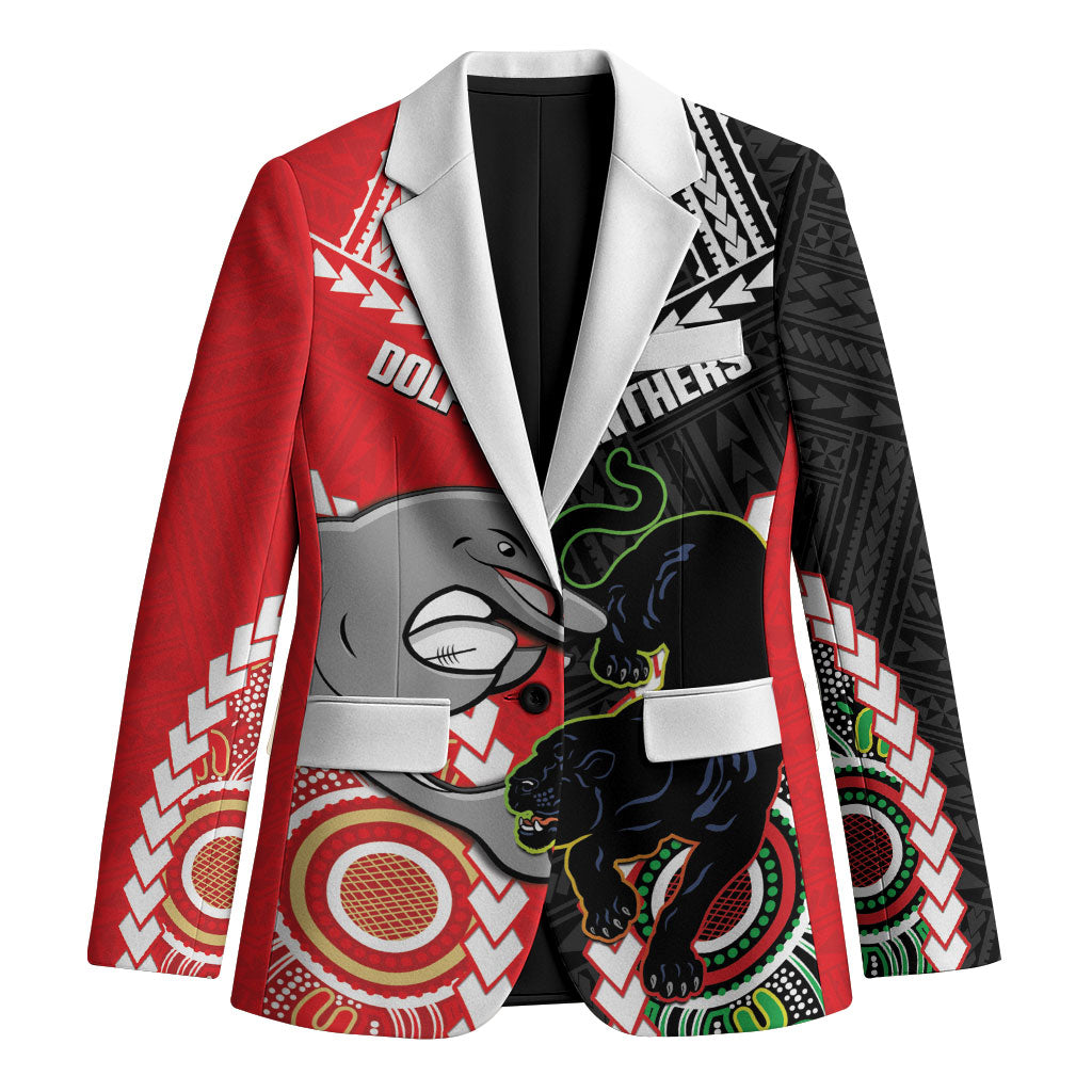 Custom Rugby Panthers and Dolphins Blazer 2026 Together Aboriginal Polynesian Pattern