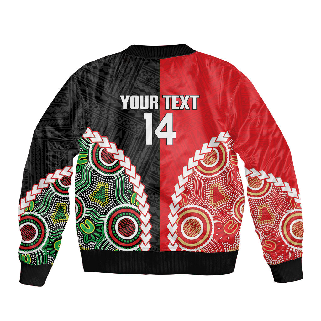 Custom Rugby Panthers and Dolphins Bomber Jacket 2026 Together Aboriginal Polynesian Pattern