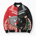 Custom Rugby Panthers and Dolphins Bomber Puffer Jacket 2026 Together Aboriginal Polynesian Pattern
