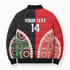 Custom Rugby Panthers and Dolphins Bomber Puffer Jacket 2026 Together Aboriginal Polynesian Pattern