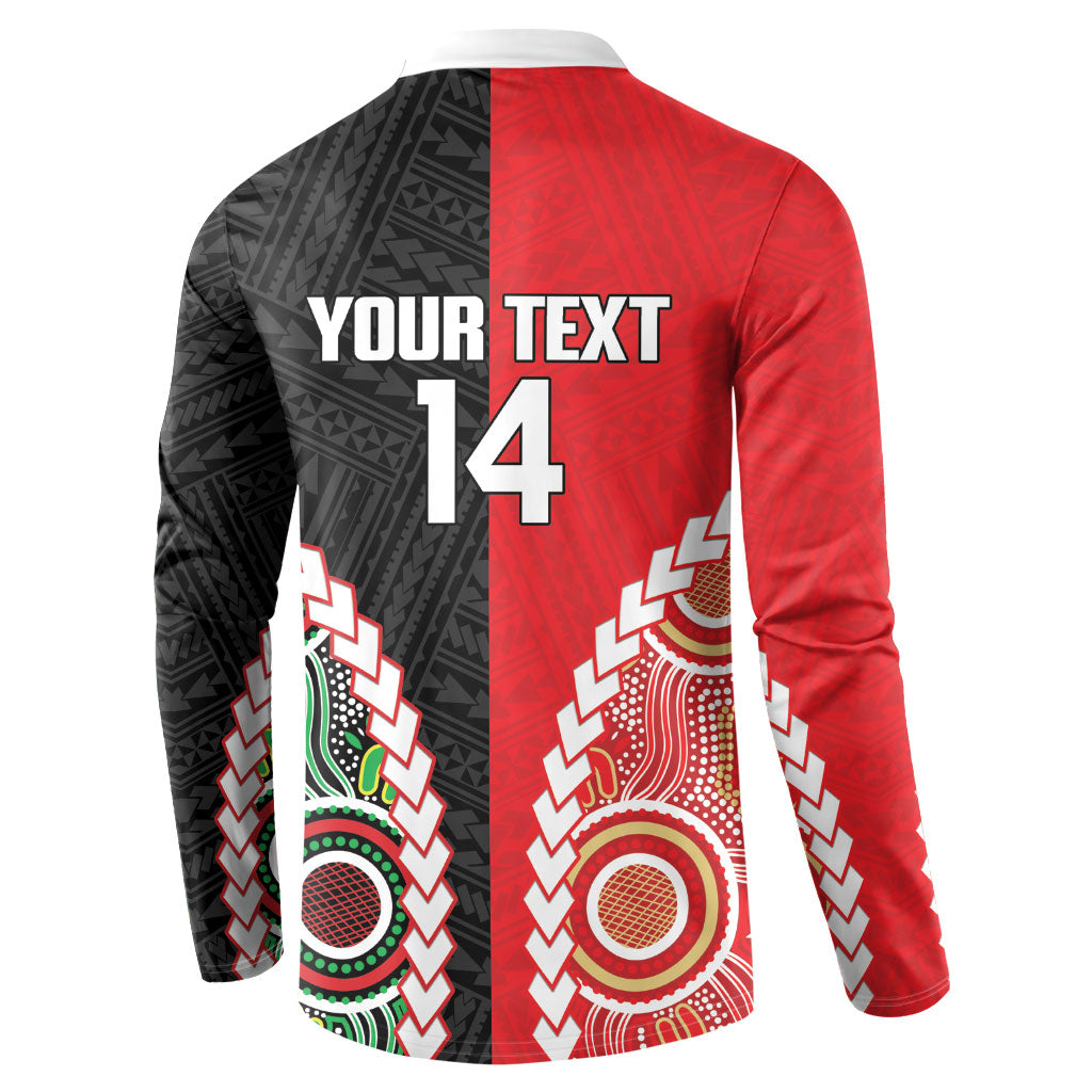 Custom Rugby Panthers and Dolphins Button Sweatshirt 2026 Together Aboriginal Polynesian Pattern