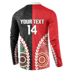 Custom Rugby Panthers and Dolphins Button Sweatshirt 2026 Together Aboriginal Polynesian Pattern