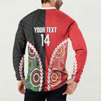 Custom Rugby Panthers and Dolphins Button Sweatshirt 2026 Together Aboriginal Polynesian Pattern