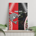 Custom Rugby Panthers and Dolphins Canvas Wall Art 2026 Together Aboriginal Polynesian Pattern