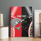 Custom Rugby Panthers and Dolphins Canvas Wall Art 2026 Together Aboriginal Polynesian Pattern