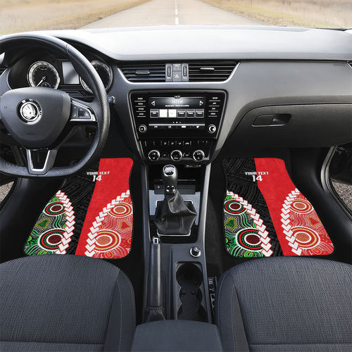 Custom Rugby Panthers and Dolphins Car Mats 2026 Together Aboriginal Polynesian Pattern